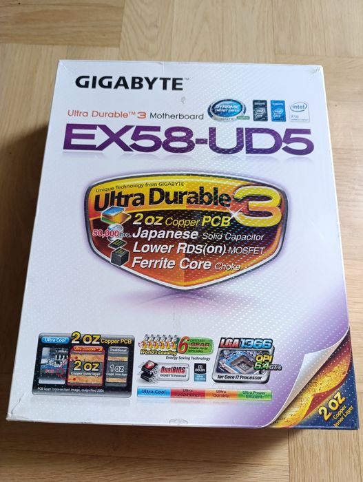 Płyta Gigabyte EX58-UD5 + xeon 6 rdzeni + 8GB ram + chłodzenie