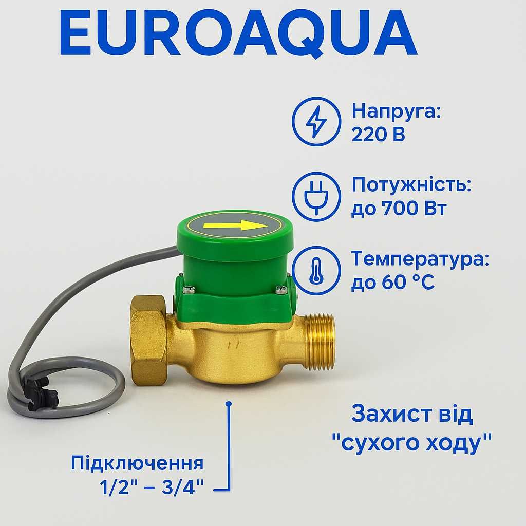 Реле протока воды Euroaqua 3/4" 220В для насосов и котлов