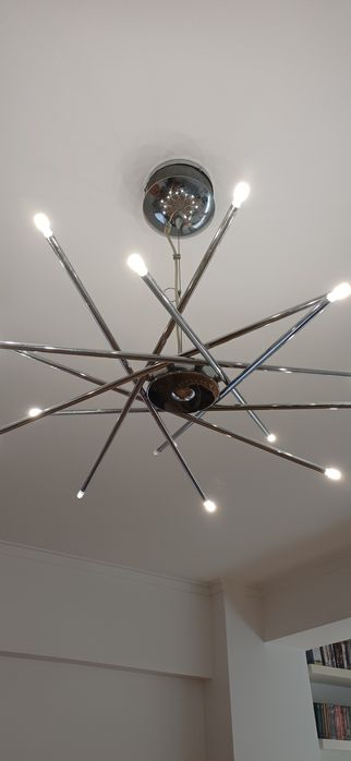 Candeeiro teto prateado