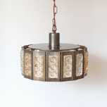 Szwedzka mosiężna lampa wisząca Orrefors Carl Fagerlund Mid Century