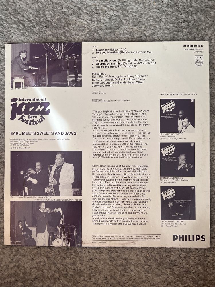 Płyta winylowa International Bern Jazz 1978
