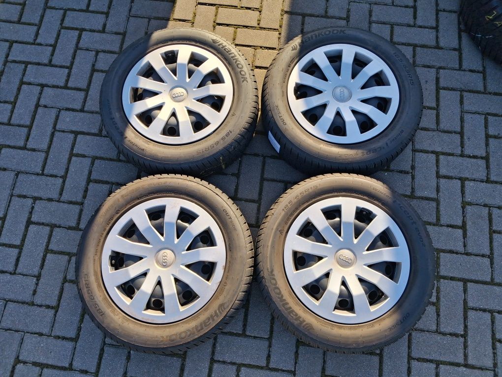 Koła Stl z Kołpaki i opony Zimowe AUDI A1 5x100 15 Cal 5.5J 185/65 R15