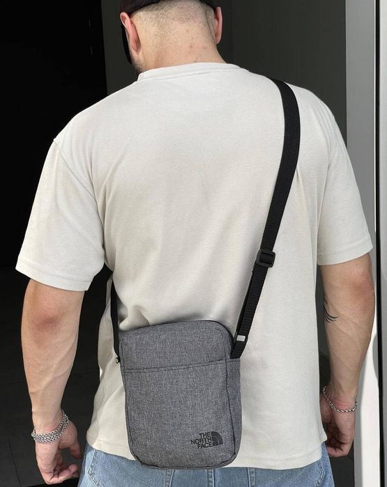 Барсетка The North Face чоловіча сіра, сумка норд фейс TNF