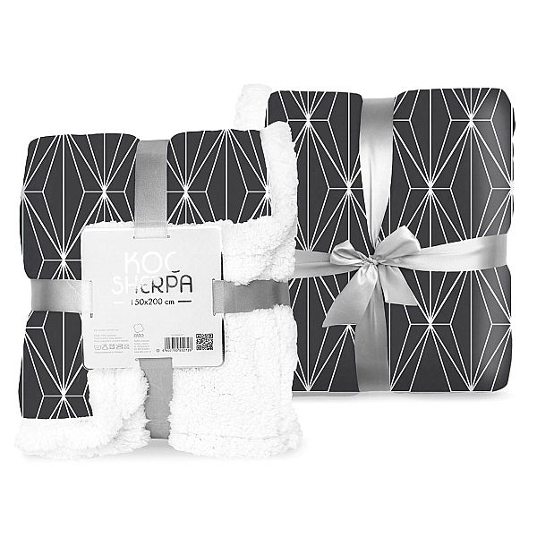 Koc na łóżko 150x200 mikrofibra dwustronny gruby SHERPA