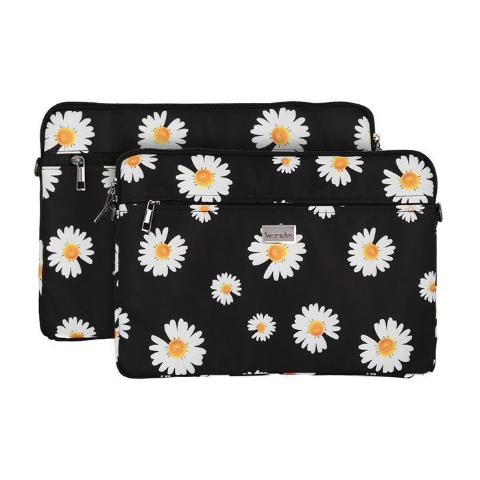 Wonder Sleeve Laptop 15-16 cali stokrotki czarne