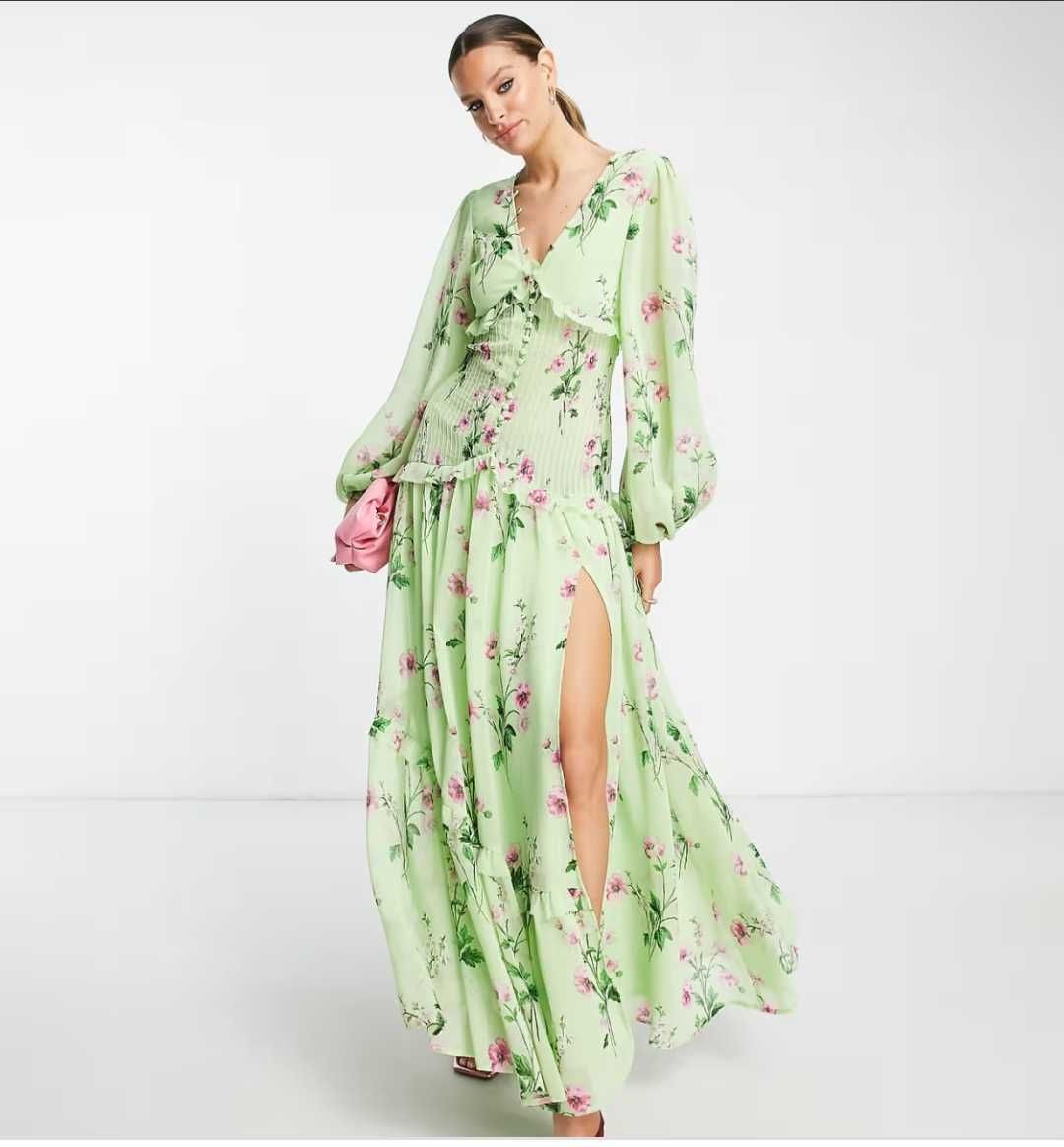 Шифоновое платье, макси длина. ASOS DESIGN