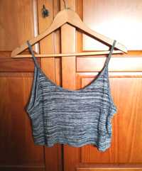 Crop top cinzento H&M, tamanho S