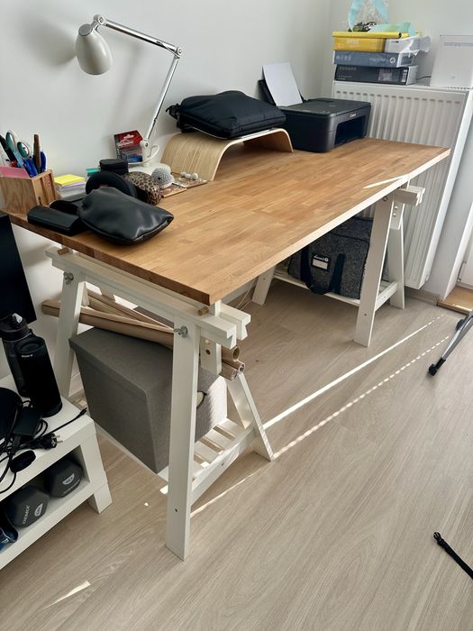 PILNE Biurko Ikea drewno brzoza dąb stan ideał