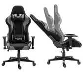 Fotel z Tkaniny PlayMaker Black/Grey regulacja podłokietników