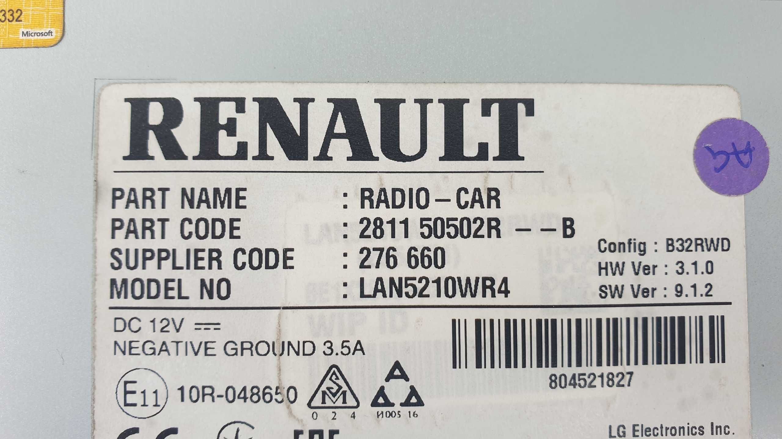 Wyświetlacz radio ekran nawigacja monitor Renault Clio IV 28115/0502R