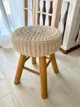 Taboret pleciony makramowy makrana krzesłko siedzisko boho