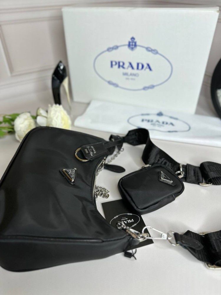 Женская Сумка Prada Re-Nylon Pochette wb044 Black