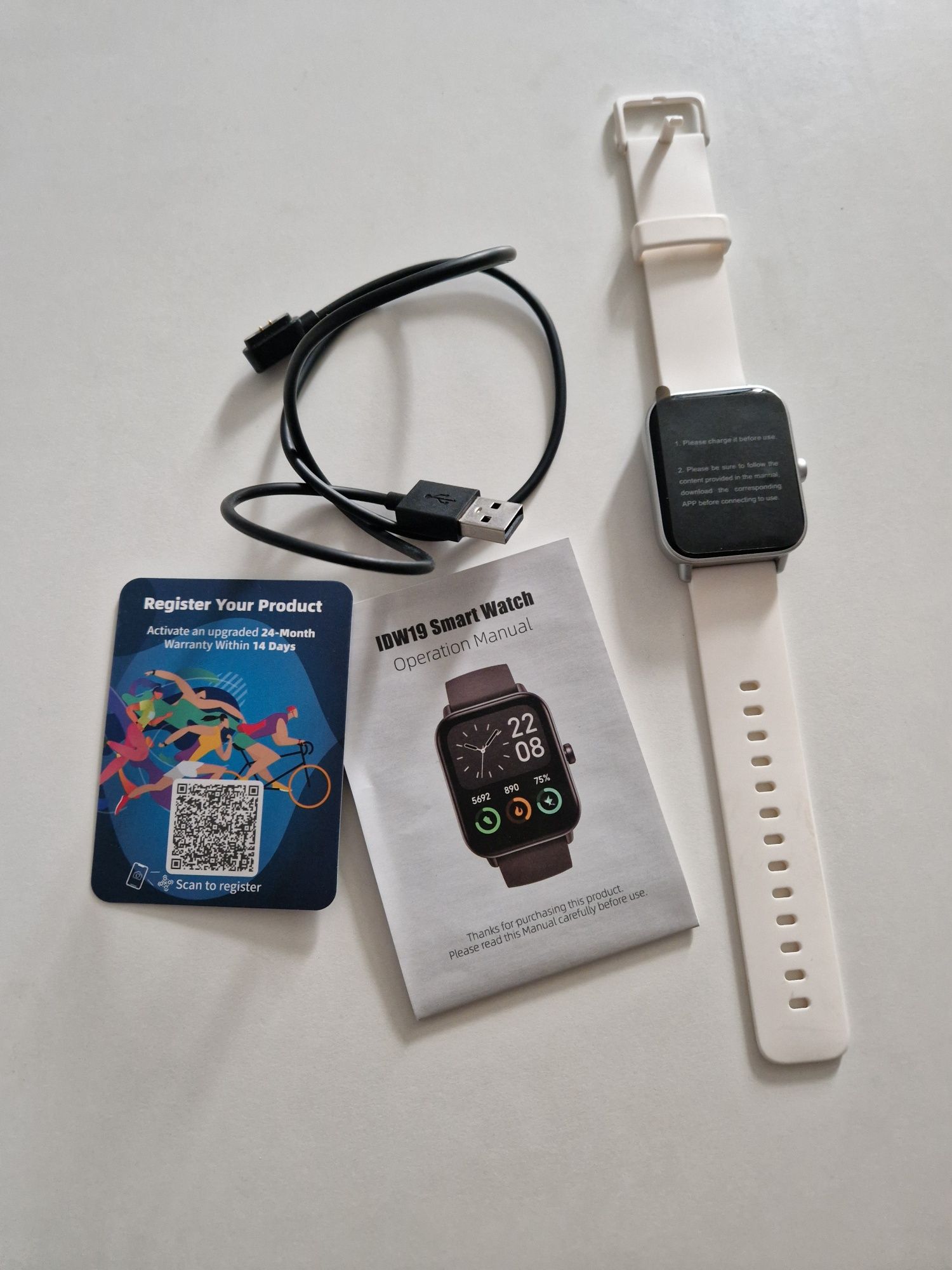 Smartwatch biały built-in Alexa 1,8"