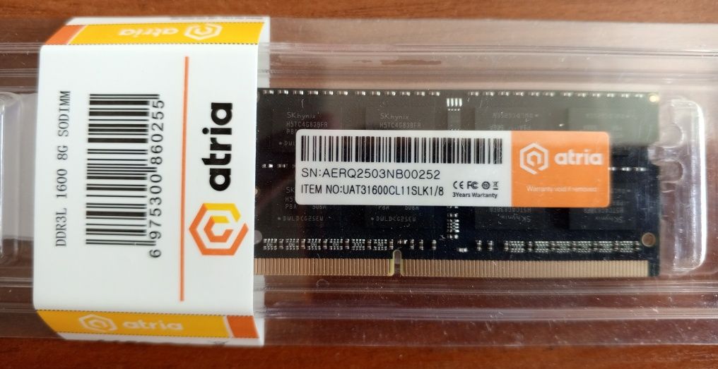 Оперативна пам'ять DDR3L 8 Gb