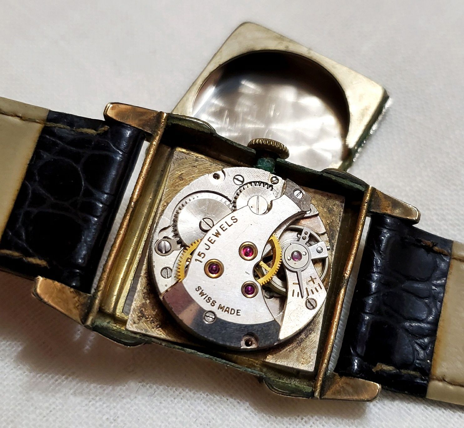Швейцарские часы "Technos" в позолоте корпус 60-х годов времён ссср