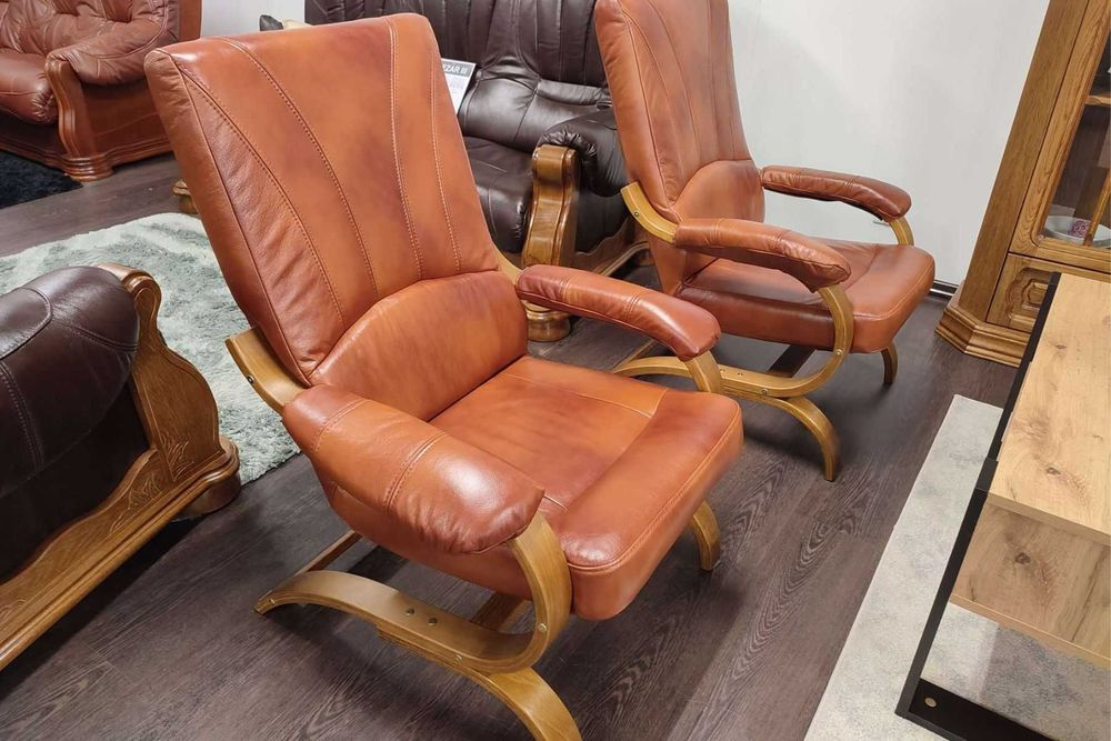 Zestaw wypoczynkowy GALA skóra 100% naturalna - dostępny OD RĘKI!