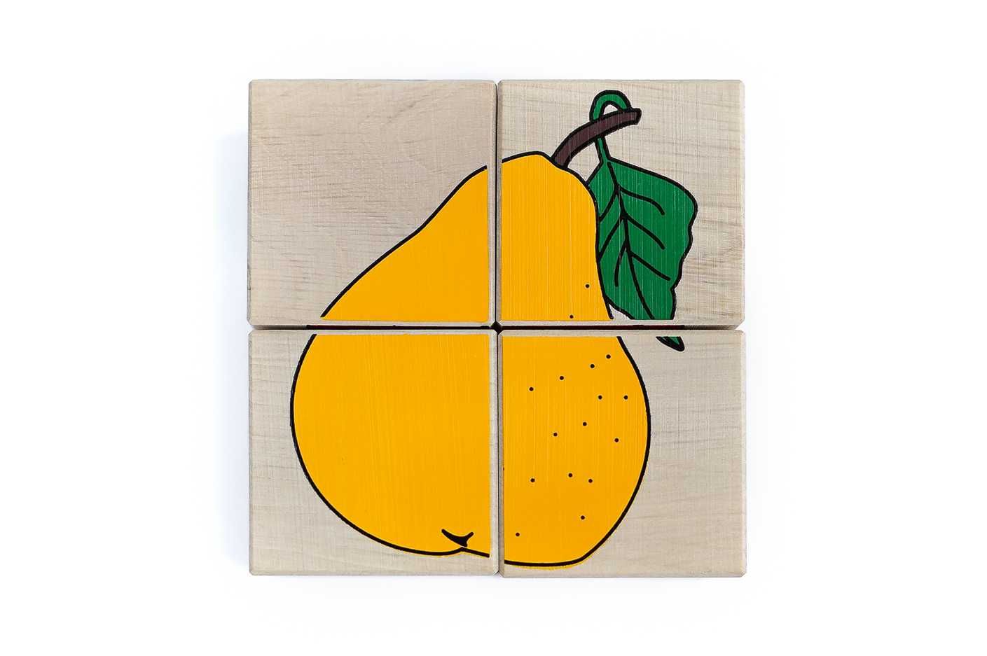 Drewniane klocki Titusia puzzle obrazki Owoce i Jagody z drewna
