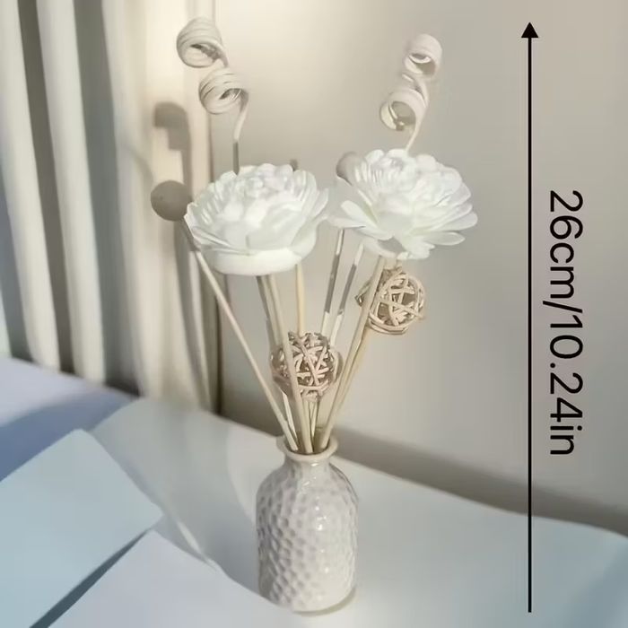 Набір для декору DIY: штучні квіти з вазою і паличками для дифузора