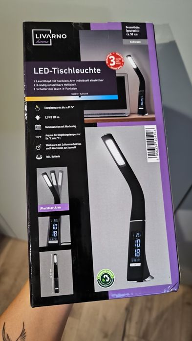 Lampka biurkowa Livarno z zegarem i datownikiem NOWA