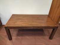 Duży stół drewniany z litego drewna egzotycznego 180x94,5 cm