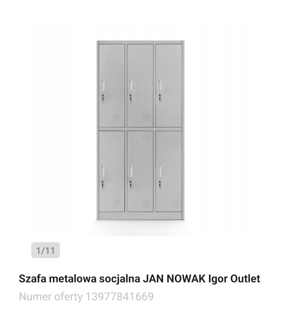 Szafka metalowa socjalna Jan Nowak