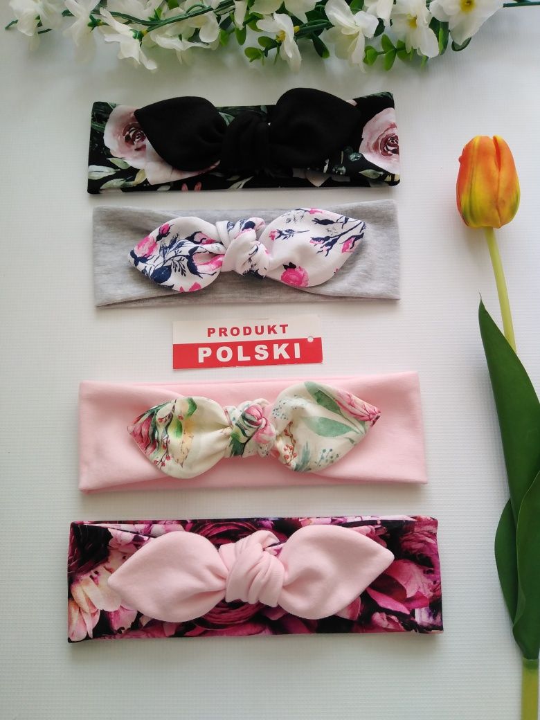 Opaska Pin up ~ niemowlęca ~ dziecięca ~ przeplatana ~ Kokarda _ od 0+