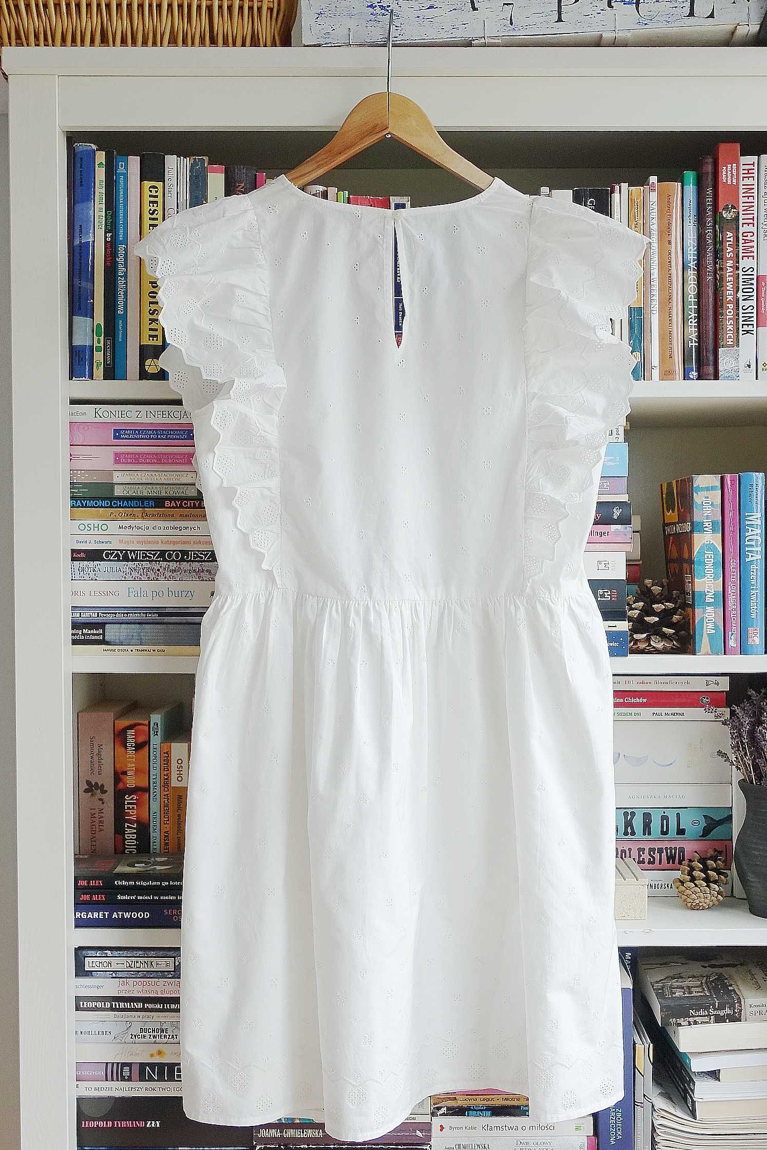 f&f biała haftowana sukienka bawełna 40 nowa