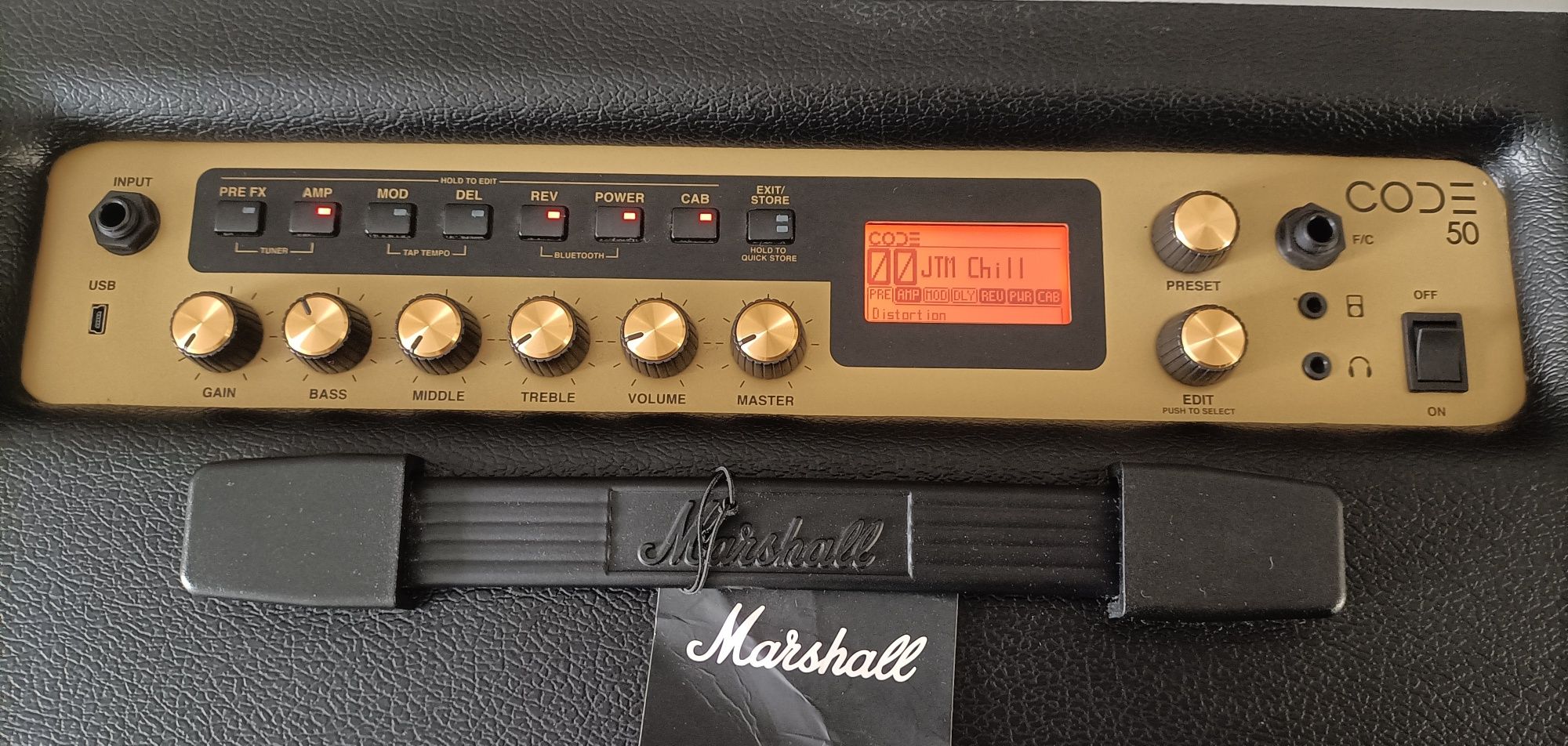 Amplificador para guitarra Marshall Code 50. Novo!