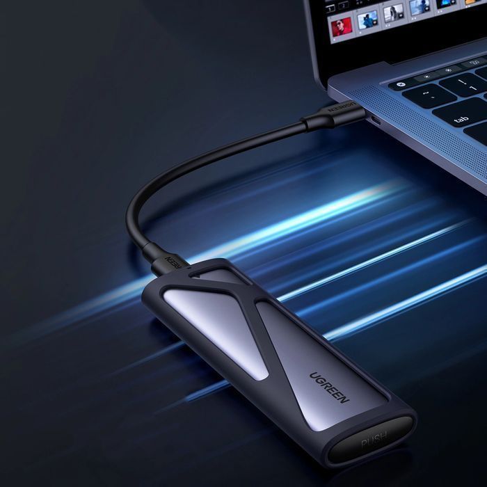 Ugreen kieszeń na dysk SSD M.2 obudowa dysku USB 3.2 Gen 2 szary
