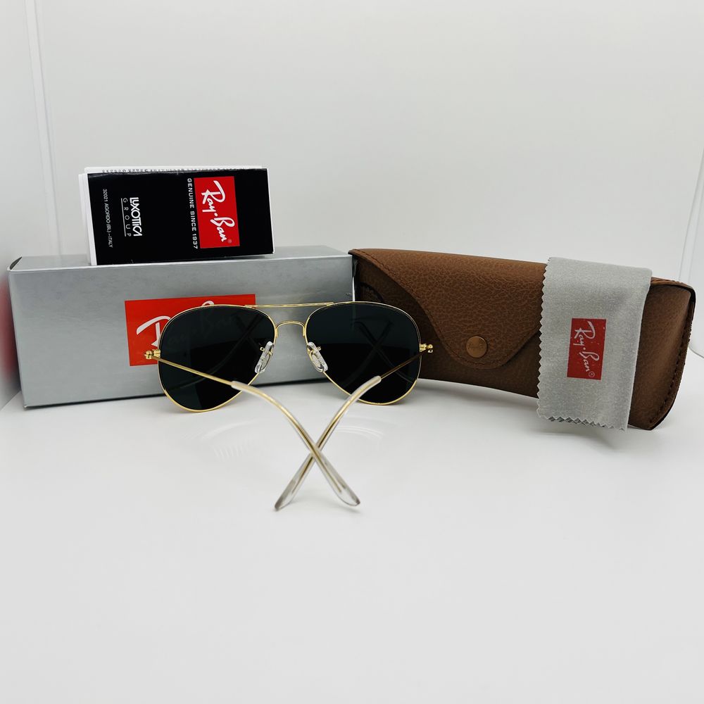 Солнцезащитные очки Ray Ban Aviator 3025 Gold-Mirrored 58мм стекло
