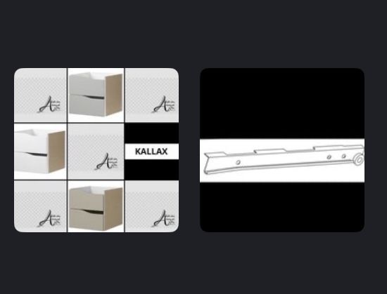 KALLAX ikea elementy montażowe wkładu do regału