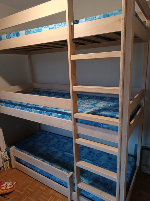 Łóżko piętrowe, 3 piętrowe, trzy poziomowe, 3 osobowe