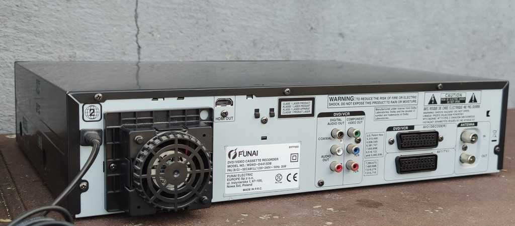 FUNAI TD6D-D4413DB combo vhs DVD USB HDMI przegraj kasety