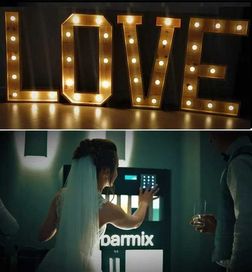 Barmix i napis LOVE gratis, 18, urodziny, komunia, chrzest, roczek