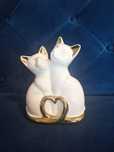 Figurkę home & you couple Cat koty biało złote para glamour