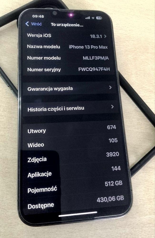 Iphone 13 pro max 512 gb sprzedam lub zamiana na 15 pro max