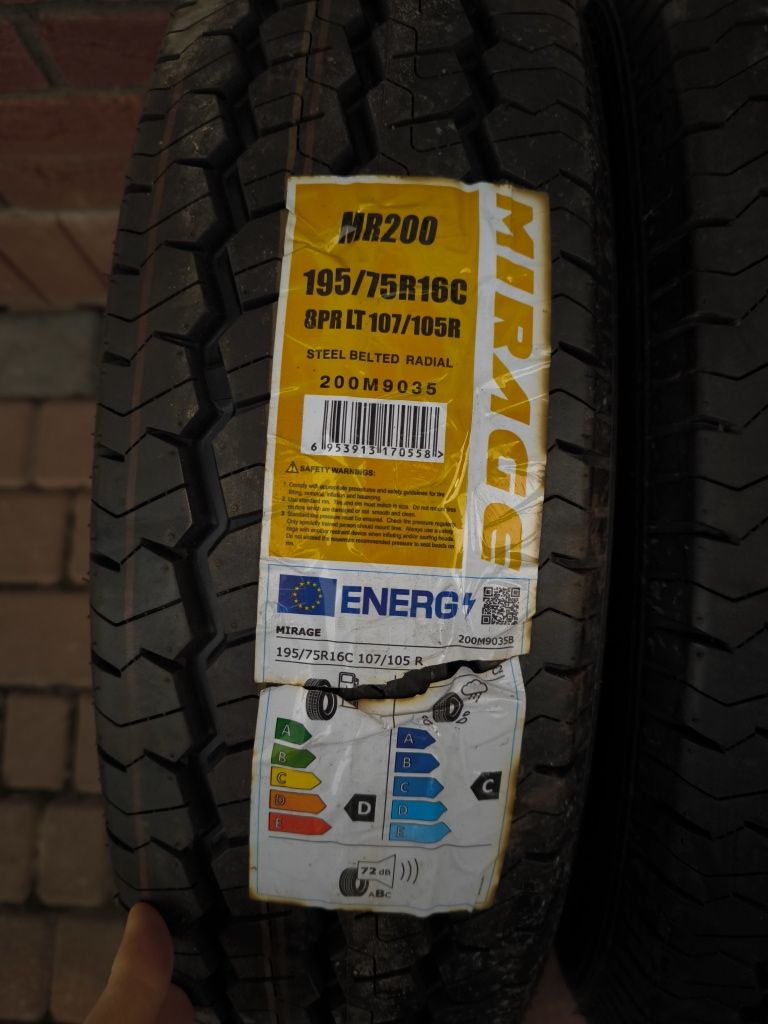 2x nowe opony letnie 195/75 R16C Mirage MR200 107/105R bus van camper