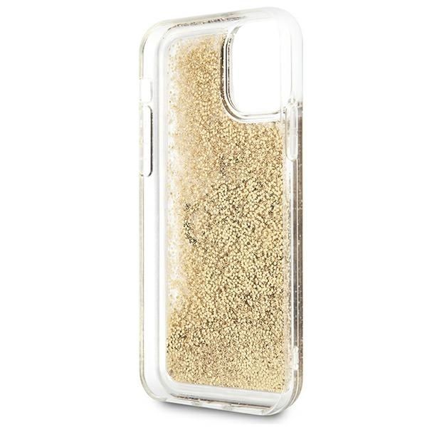 Guess Etui iPhone 11/Xr 4G Liquid Glitter, Złote