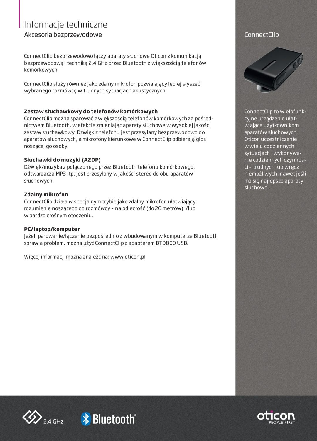 Connectclip Oticon mikrofon zdalny