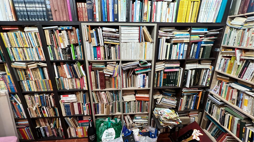 Livros, cadernetas, jornais antigos