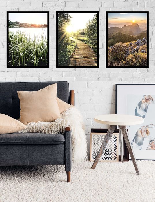 50x40 obrazy w ramie plakaty ramka MOST ŁĄKA GÓRY TRAWA LAS NATURA
