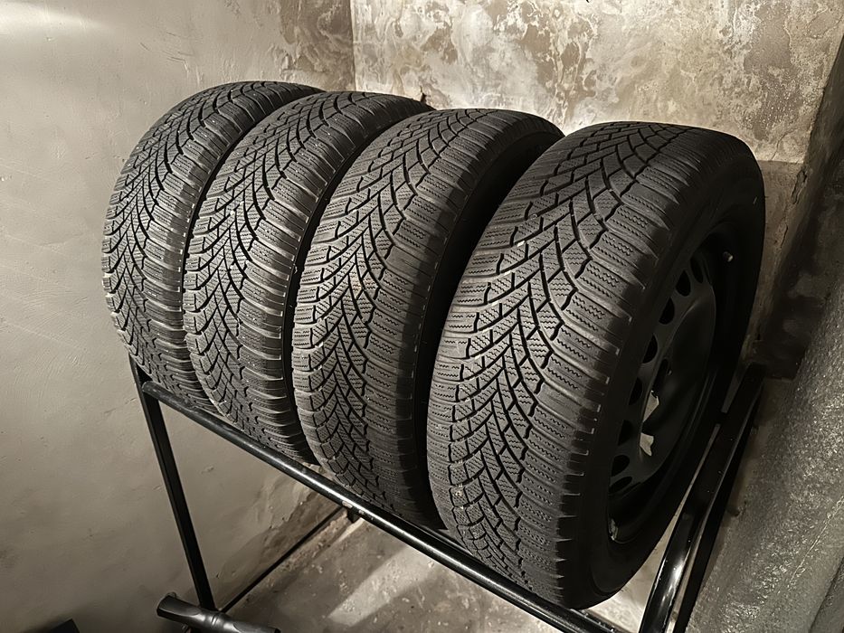 Opony zimowe Bridgestone 205/60 r16 z felgami stalowymi 5x112
