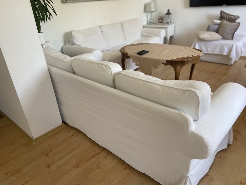 Kpl ikea jedna sofa  szelong i pufa
