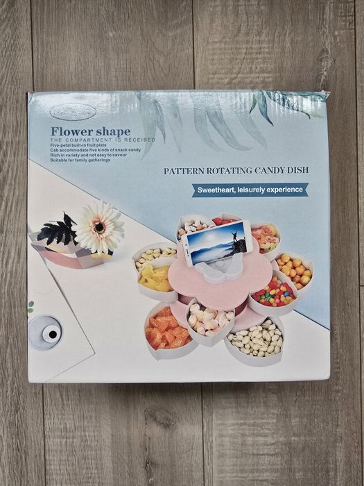 Обертова складна двоярусна цукерниця Flower Candy Box