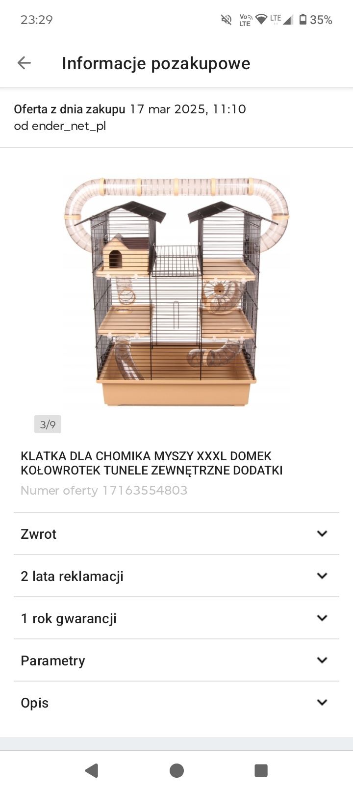 Klatka dla gryzoni chomika