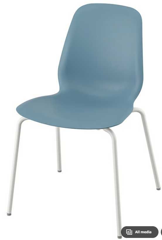 Conjunto 4 cadeiras azul/branco IKEA LIDÅS