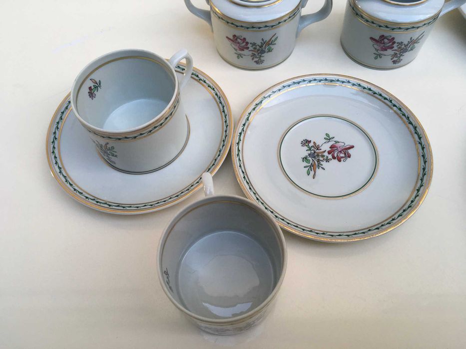 Conjunto / serviço de chá ou café Vista Alegre "Índias" (verde)