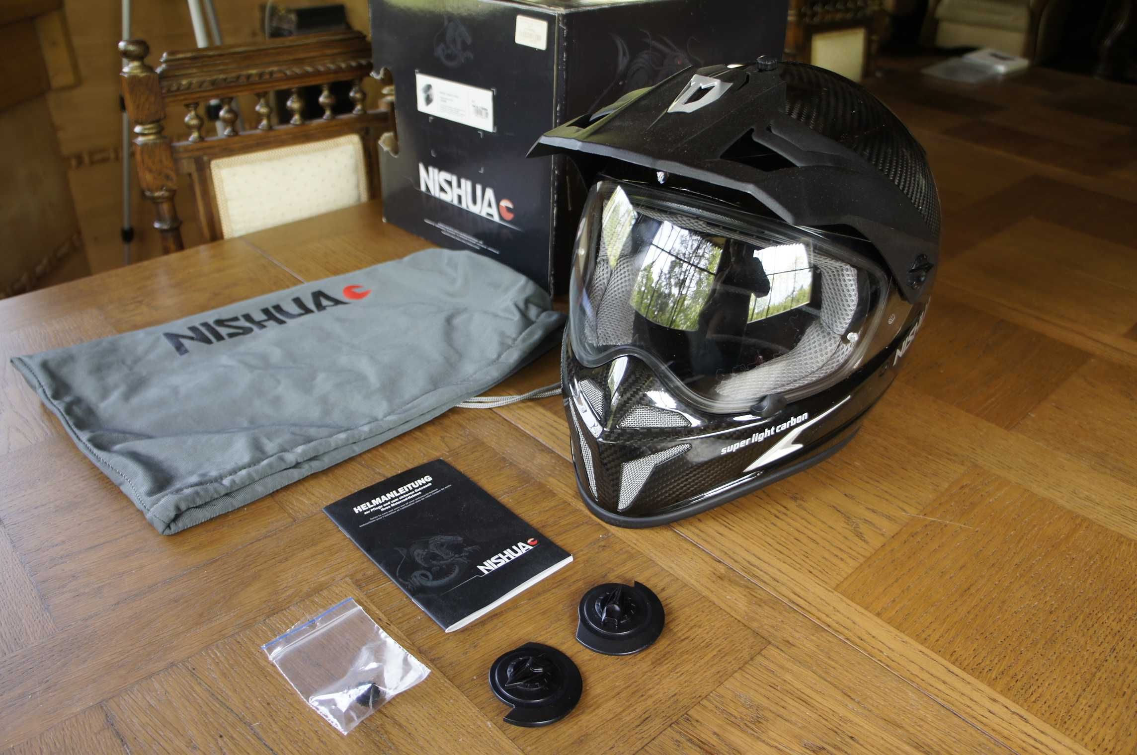 Kask NISHUA ENDURO CARBON roz L węglowy cross street