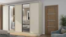 Szafa 5D/380 Meblast Kaszmirowy Beż 2 Lustra Okucia Srebrne