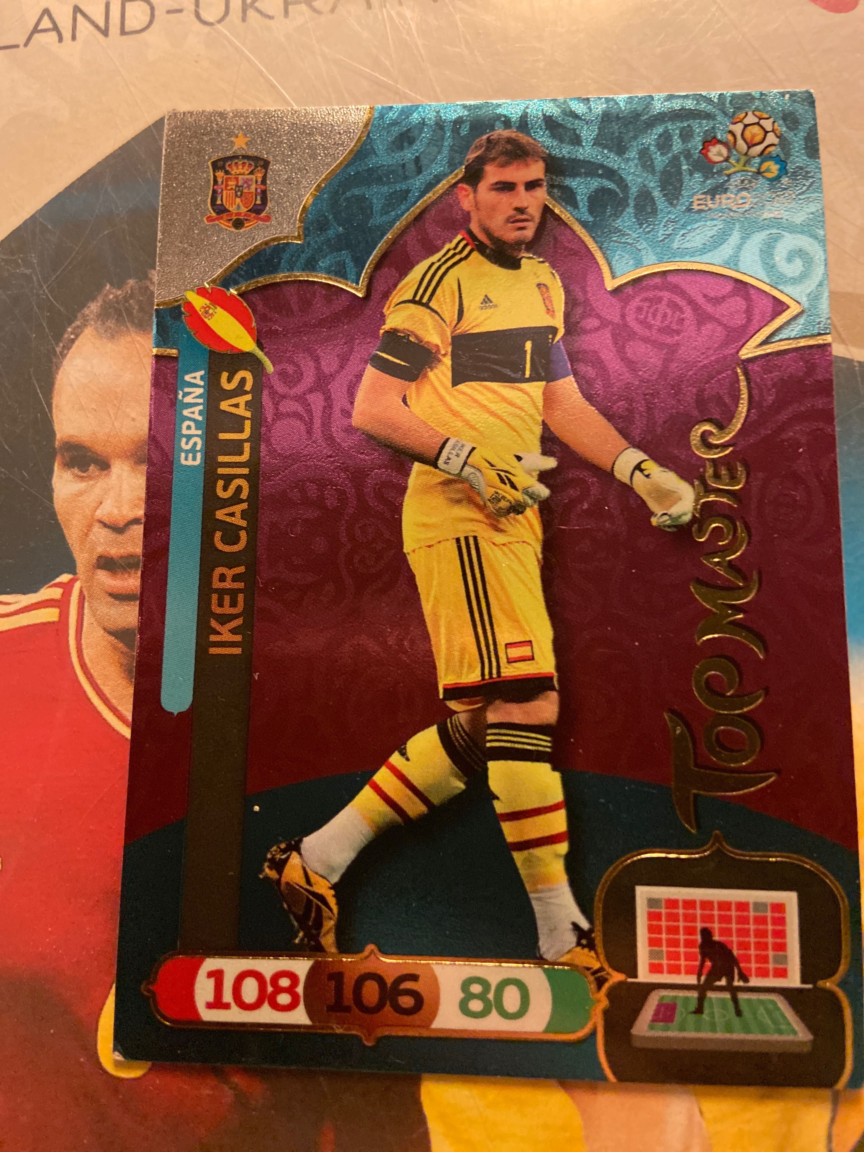 Karta panini iker casillas top master euro 2012